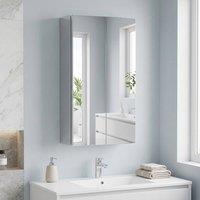 STILVORA Wall-mounted Mirror Cabinet with 2 Storage Levels in Silver