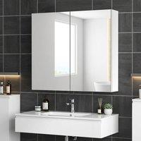 STILVORA Mirror Cabinet 60 cm with Double Doors in Silver