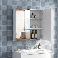 STILVORA Bathroom Mirror Cabinet with Adjustable Shelf White