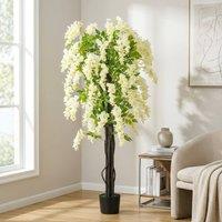 STILVORA Artificial Wisteria Tree 160 cm in Nursery Pot White