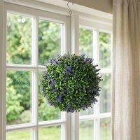 STILVORA Set of 2 Artificial Topiary Balls 27 cm Purple