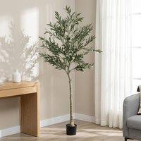 STILVORA Artificial Olive Tree 180 cm in Pot in Green