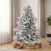 STILVORA Artificial Christmas Tree with Snow Flocked Branches in Green
