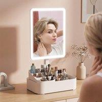 STILVORA Vanity Mirror with LED Lighting & Storage Box in White