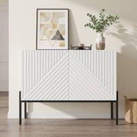 STILVORA Sideboard Cabinet with 2 Doors & Adjustable Shelf in White