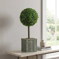 STILVORA Set of 2 Artificial Boxwood Topiary Plants 50 cm in Green