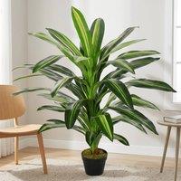 STILVORA Artificial Dracaena Tree 110 cm with Nursery Pot in Green