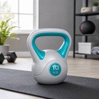 STILVORA 10 kg Kettlebell with PU Cover in Grey