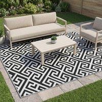 STILVORA Outdoor Rug 182 x 274 cm Reversible Portable Black