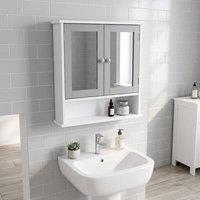STILVORA Wall Storage Cabinet with Mirrors & Shelf Grey