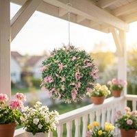 STILVORA Set of 2 Artificial Topiary Balls 27 cm Pink