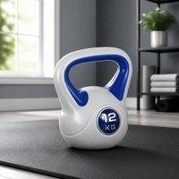 STILVORA 12 kg Kettlebell with PU Cover in White