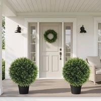 STILVORA Set of 2 Artificial Topiary Balls 45 cm in Green