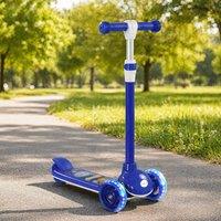STILVORA 3 Wheel Scooter with LED Wheels & Adjustable Height in Blue