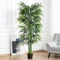 STILVORA Artificial Bamboo Tree 180 cm with Nursery Pot in Green