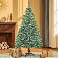STILVORA Artificial Christmas Tree with Metal Stand in Green