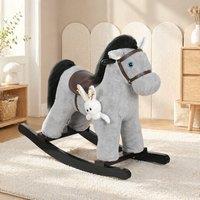 STILVORA Rocking Horse with Sound & Toy Grey