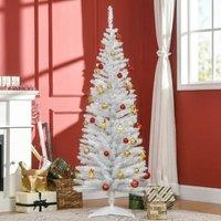 STILVORA Artificial Christmas Tree with Plastic Stand in White
