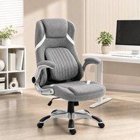 STILVORA Grey Office Chair with Adjustable Height & Armrests