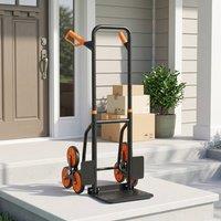 STILVORA Folding Sack Barrow Trolley with Six Wheels in Orange
