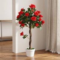 STILVORA Artificial Rose Tree 90 cm in Pot