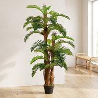 STILVORA Artificial Palm Plant 150 cm in Pot in Green