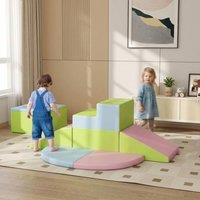 STILVORA 6 Piece Soft Play Set for Climbing & Crawling in Pink