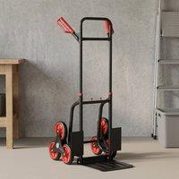STILVORA Folding Sack Truck 120 kg with Dual Three-Wheel Design in Black