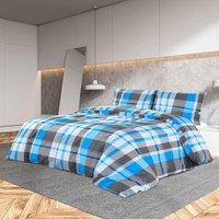 Berkfield Home Duvet Cover Set Blue & Grey 155x220 cm Cotton