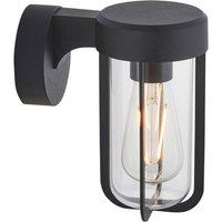 Netlighting Lucca Outdoor Modern Wall Lamp Textured Black & Clear Glass E27