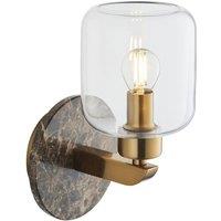 Netlighting Travi Wall Lamp Brown Vintage Brass & Glass E14