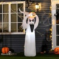 HOMCOM LED Floating Ghost Pumpkin Halloween Decoration Mains Powered Vivid