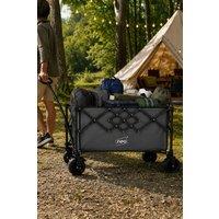 Neo XL Heavy Duty Folding Wagon Cart 300L & Adjustable Handle in Grey