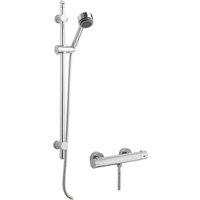 Balterley Minimalist Thermostatic Bar Valve Multi Function Handset Slide Rail in Silver