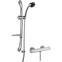Balterley Thermostatic Bar Valve with Luxury Slide Rail Kit Shower Chrome in Silver
