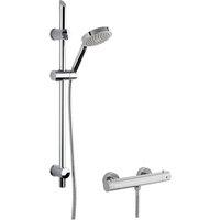 Balterley Thermostatic Bar Valve Water Saving Slide Rail Kit Shower Chrome in Silver