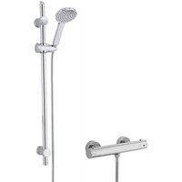Balterley Thermostatic Bar Valve Water Saving Handset Slider Rail Kit Shower in Silver