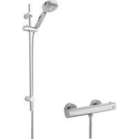 Balterley Round Bar Valve Water Saving Slide Rail Kit Shower Set Chrome in Silver