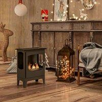 HOMCOM Freestanding Ethanol Fireplace Bioethanol Fireplace with 3 Hours Burning in Black