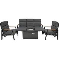 Monstershop 5 Seater Reclining Furniture Set With Firepit in Grey