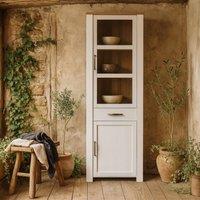 Wyld Haus Bramblecroft Narrow Display Cabinet White & Riviera Oak