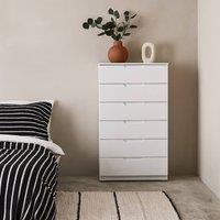 Wyld Haus Leipzig White Gloss Tall Chest of 6 Drawers