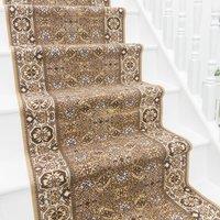 runrug Stair Runner Carpet - Durable, Non-Slip, 5.4mm - 'Bidjar' in Beige | Size: 66 cm x 480 cm