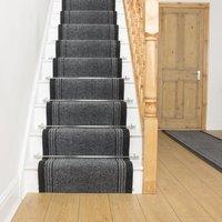runrug Stair Runner Carpet - Durable, Non-Slip, 7mm - 'Inca' in Grey | Size: 66 cm x 690 cm