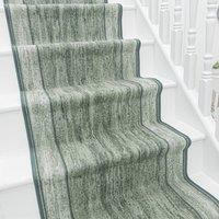runrug Stair Runner Carpet - Durable, Non-Slip, 5.4mm - 'Rama' in Green | Size: 66 cm x 690 cm
