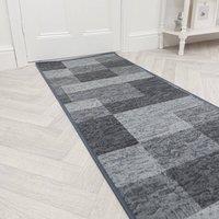 runrug Hallway Runner Rug - Non-Slip, Hardwearing, 5.4mm - 'Icona' in Grey | Size: 120 cm x 150 cm