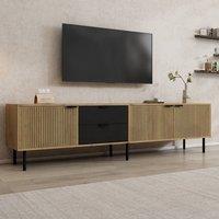 BTM 208x40x48 TV Stand Lowboard Drawers Cabinets Cable Management in Natural