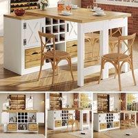 BTM 360 Rotating Kitchen Island Sideboard Dining Table White