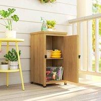 OUTSUNNY Wooden Garden Shed, Garden Tool Storage Shed with Shelf Brown in Light Brown