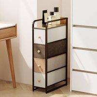 HOMCOM 4-Drawer Storage Organiser Unit with Steel Frame, Mixed-Brown